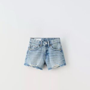 Zara FRAYED DENIM SHORTS
